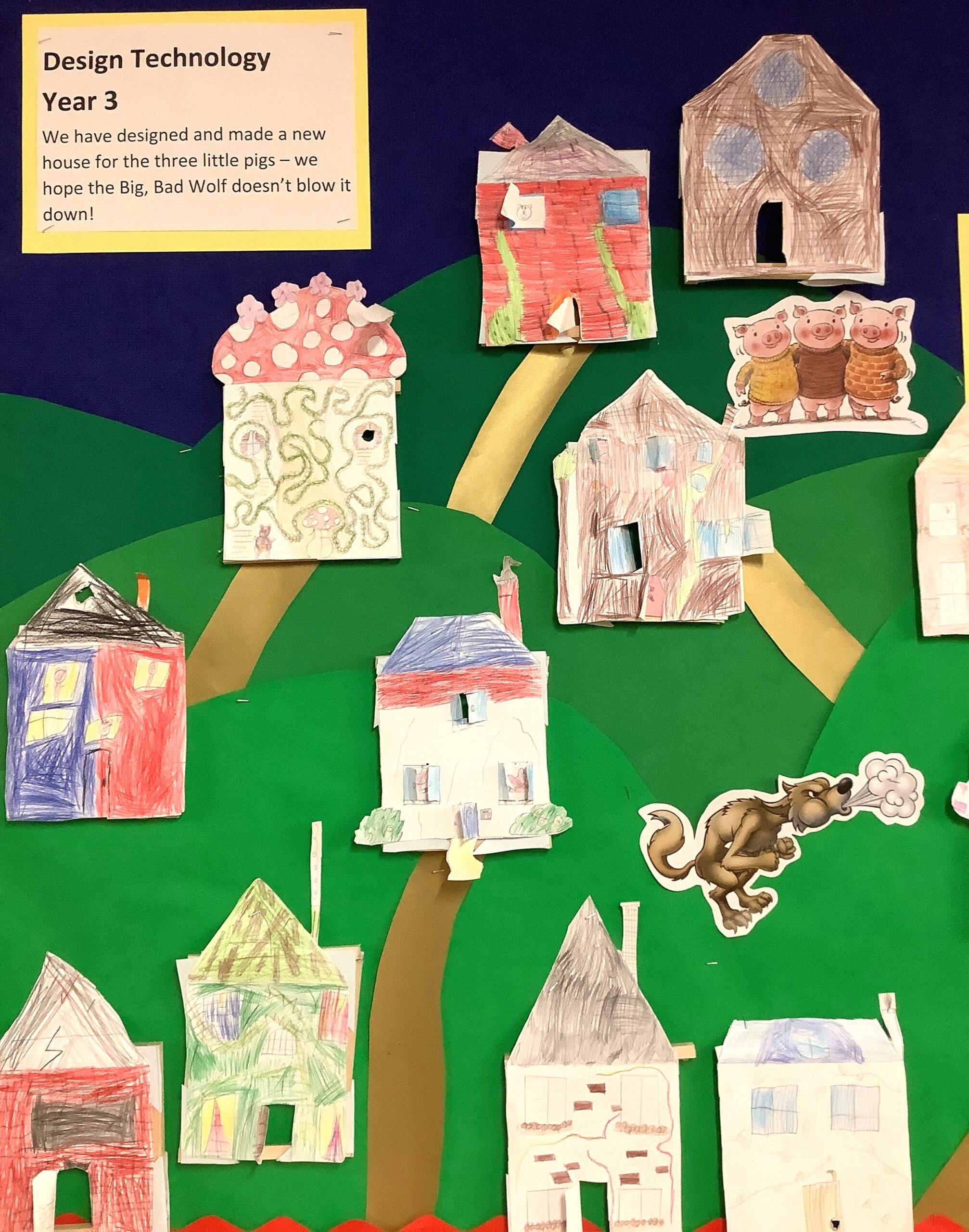Yr 3 children have made houses with electrical lights